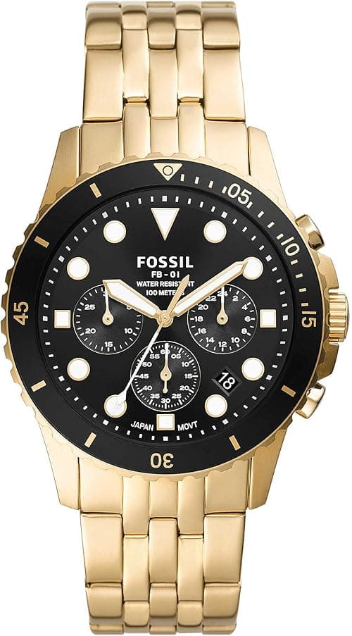 Fossil Mens Fb 01 Chrono Stainless Steel Band Watch Fs5836, Gold on Amazon.ae - Price Tracker