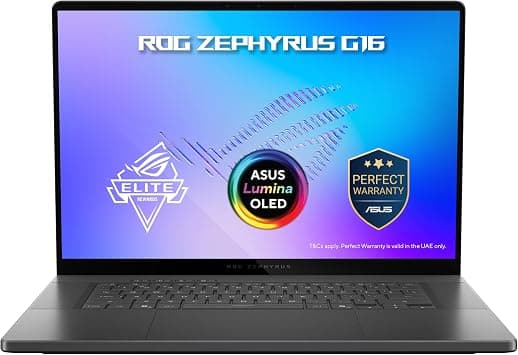 اسس لابتوب العاب روج زيفيروس G16 (رمادي كليبس) | شاشة OLED 16 انش 2.5K (2560 × 1600) 240Hz، انتل كور الترا 9 386H، انفيديا RTX5070Ti 12GB، 64GB RAM، 1TB SSD، ويندوز 11 [GU606AR-TB108W] على أمازون - دليلك لأفضل العروض