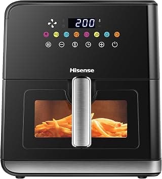 Hisense H09AFBKS4S 1700W Air Fryer with Colorful Touch Panel and Visible Cooking Window, 8 Liter Capacity, Black on Amazon - Best Deal Finder