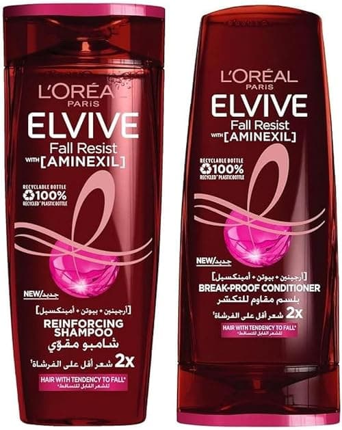 L’Oréal Paris Elvive Fall Resist with AMINEXIL Reinforcing Shampoo 400 ml + Break- Proof Conditioner 200 ml on Amazon.ae - Price Tracker