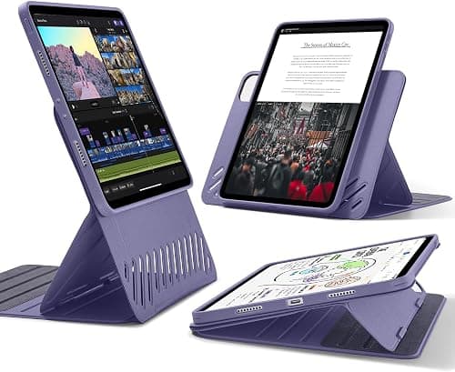 ESR for iPad Pro 11 Inch Case (2022/2021/2020/2018, 4th/3rd/2nd/1st Generation), Removable Magnetic Cover, Adjustable Portrait/Landscape Stand with Raised Display View, 9 Standing Angles, Purple على Amazon.ae - متتبع الأسعار