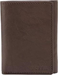 Fossil Men's Leather Trifold Wallet for Men - متتبع أسعار Amazon.sa