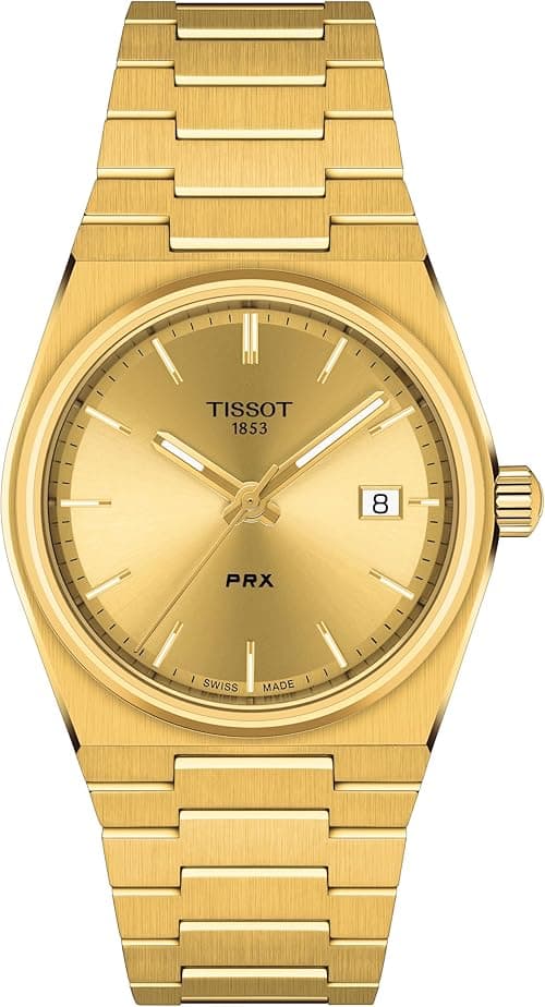 Tissot Unisex PRX 35mm 316L Stainless Steel case with Yellow Gold PVD Coating Quartz Watch, Yellow, Stainless Steel, 11 (T1372103302100) on Amazon.ae - Price Tracker