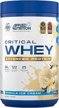 Applied Nutrition Critical Whey Protein Powder – 24g Protein per Serving, High Protein Powder, Protein Shake with BCAAs & Glutamine – Muscle Growth & Recovery (825g - 25 Servings) (Vanilla Ice Cream) - Best Deal Finder