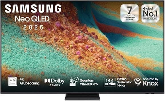 Samsung 65 Inch Neo QLED TV, QN85F, 4K, Mini LED, NQ4 AI Gen2 Processor, Quantum Matrix Technology Plus, Dolby Atmos, Neo Quantum HDR+, Smart TV, QA65QN85FAUXSA (2025 - KSA Version) - متتبع أسعار Amazon.sa