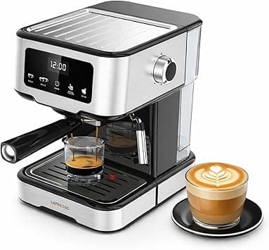 LePresso Digital Espresso Machine with Milk Frother, 20 Bar High Pressure Coffee Machine, 1.5L Water Capacity, 1100W, Espresso Maker with Touch Display & Pre-Brew, for Espresso, Latte, Cappuccino - Amazon.ae Price Tracker
