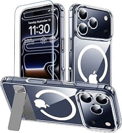 xiwxi for iPhone 17 Pro Max Case with Kickstand,[Compatible with Magsafe][1*Screen Protector],Military-Grade Protection & Anti-Yellowing,Magnetic Phone Case for iPhone 17 Pro Max,Clear - Amazon.ae Price Tracker