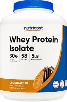 Nutricost Whey Protein Isolate (Chocolate Peanut Butter, 5 Pound) Protein Powder on Amazon.ae - Price Tracker