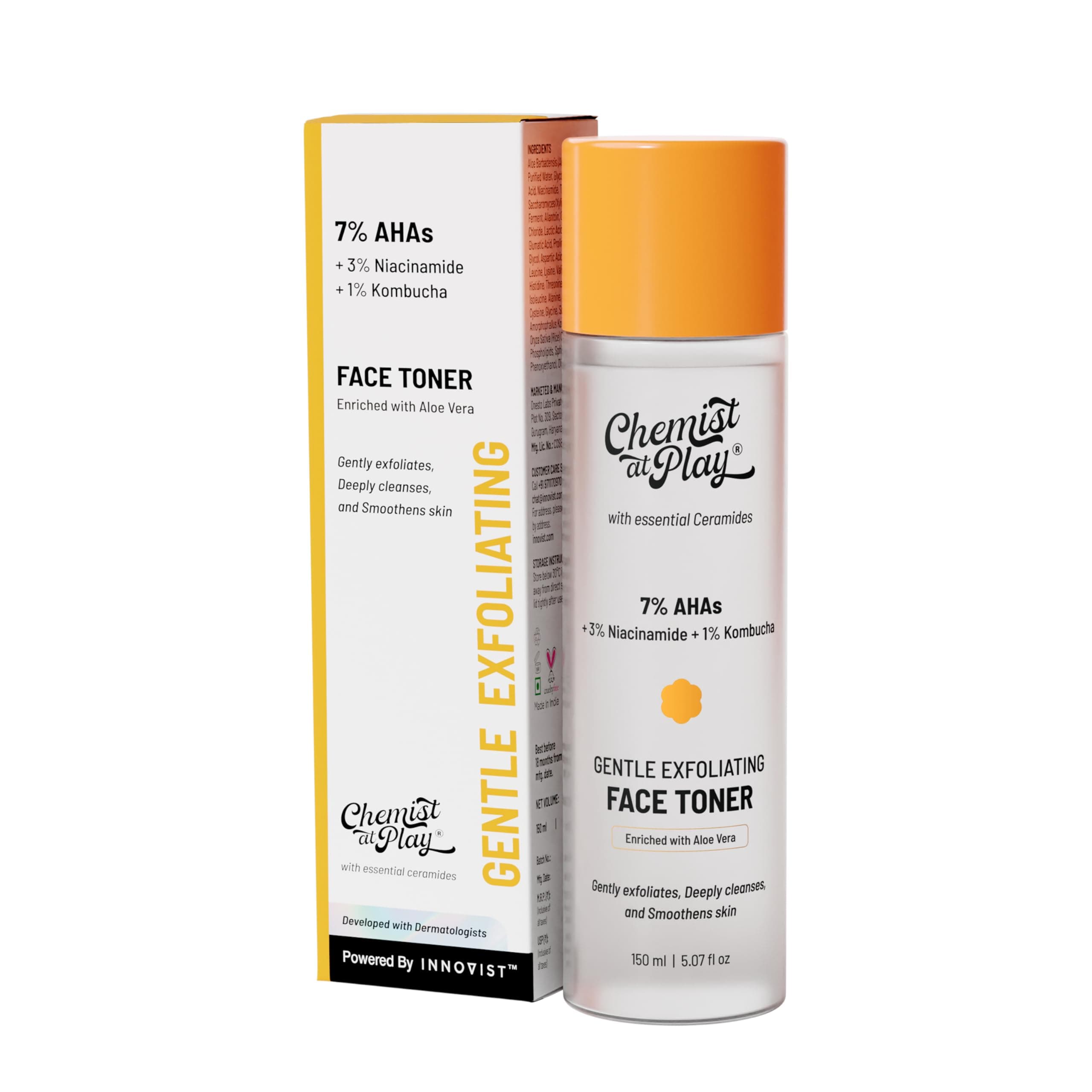 Chemist At Play Glycolic Acid Face Toner for Gentle Exfoliation & Skin Hydration | Formulated with 7% AHA, 3% Niacinamide & 1% Kombucha | 150ml on Amazon.ae - Price Tracker