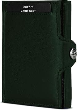 Slim with RFID Protection - Mini Men & Women Small - Credit Card Holder Money Clip Card Case - Purse Small, Green, Mini Coin Compartment on Amazon.ae - Price Tracker