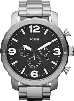 Fossil Nate Men's Watch with Oversized Chronograph Watch Dial and Stainless Steel or Leather Band - Best Deal Finder