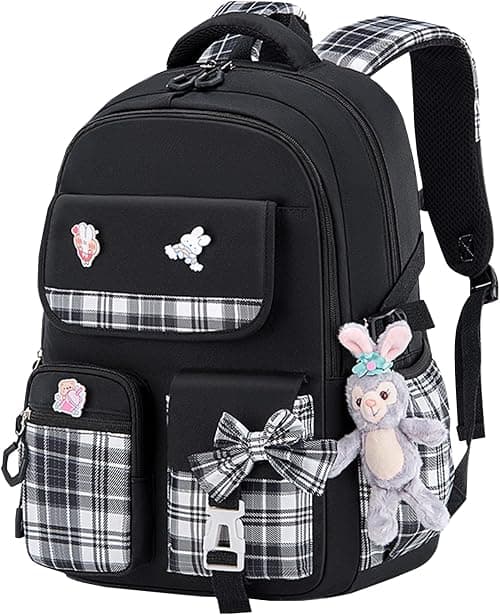 Qiccijoo Kids School Backpack for Boys and Girls Teens Elementary Backpack Large Toddler Bookbags Simple Modern Kindergarten Book Bag Lightweight Waterproof Cute Bag for Child على Amazon.ae - متتبع الأسعار