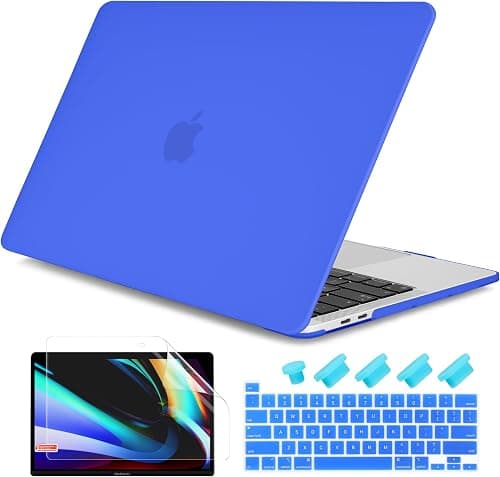 DONGKE for MacBook Pro 13 inch Case 2022 2021 2020 Release A2338 M1 A2251 A2289, Plastic Hard Shell Case & Keyboard Cover Only Compatible with MacBook Pro 13 Touch Bar Fits Touch ID, Deep Blue on Amazon.ae - Price Tracker