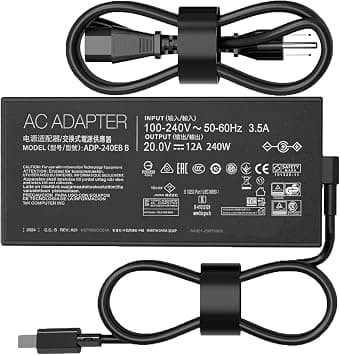 Cargador 240W Compatible con Asus TUF Gaming A18 A16 A14 ROG Zephyrus G14 G16 2025 2024 Serie FA808 FA401 FA608 GU605 GA605 GA403 ProArt P16 PX13 Portable para juegos على Amazon.ae - متتبع الأسعار