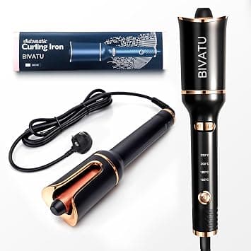 Automatic Curling Iron for Long Hair – Ceramic Coating, 4 Temperature Settings, Anti-Scalding Design, 360° Rotating Cord – Professional Hair Curler for Large, Bouncy Curls on Amazon.ae - Price Tracker