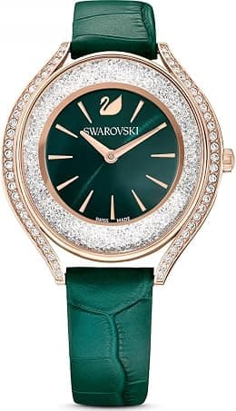 SWAROVSKI Reloj Aura 5644078 piel Verde oro rosa - Best Deal Finder