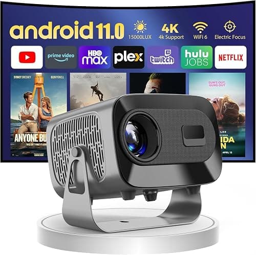 Projector 4K Supported, WiFi + Bluetooth Projector, Ultra HD 1280 * 1080P Android 11.1 Smart Portable Projector, Home Theater, Compatible with all Smartphones, TV, VGA, Laptops PC PS5 HDMI USB على Amazon.ae - متتبع الأسعار