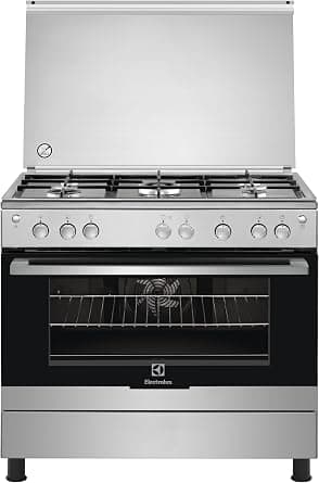 Electrolux Freestanding Cooker 90x60cm, 5-Burner Gas Hob, Cast-Iron Pan Supports, XXL Fan Oven, Turnspit, Auto Spark Ignition & Thermocouple Safety, Fingerprint-Resistant Stainless Steel, EKG913A2OX on Amazon.ae - Price Tracker