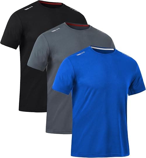 Zoofly Mens Tshirt 3 Pack Gym Workout T Shirts Quick Dry Sports T-Shirt Crew Neck Short Sleeve Athletic T Shirt on Amazon - Best Deal Finder