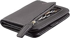 Toughergun Small Compact Bifold Wallet Genuine Leather RFID Blocking for Women with ID Window - Amazon.ae Price Tracker