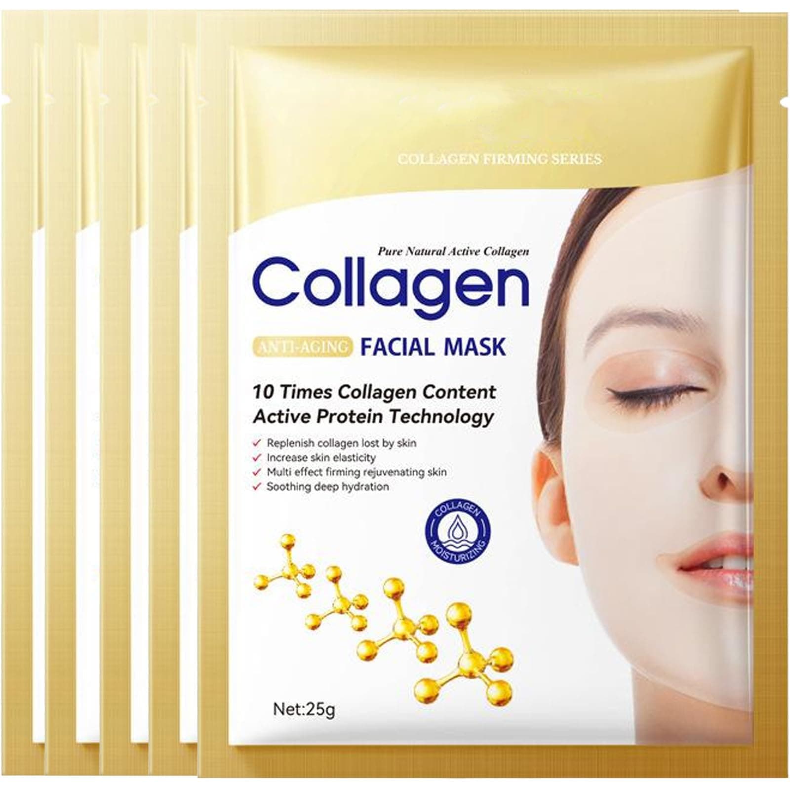 5-Pack Collagen Facial Sheet Mask - Anti-Aging, Wrinkle Reduction & Firming for Youthful Skin on Amazon.ae - Price Tracker