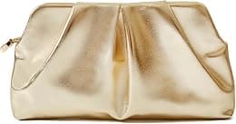 Women Clutch Bag Dressy Formal Handbag Pleated PU Clutch Purse Detachable Chain Crossbody Bag - Best Deal Finder