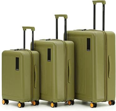 Luggage Set of 3 | 40L+65L+100L | German Makrolon Polycarbonate | TSA Lock | 8 Silent Ninja Wheels | YKK Zippers | For Family Trips | Mokobara Transit Luggage | Olive(So Matcha 2.0) على Amazon.ae - متتبع الأسعار