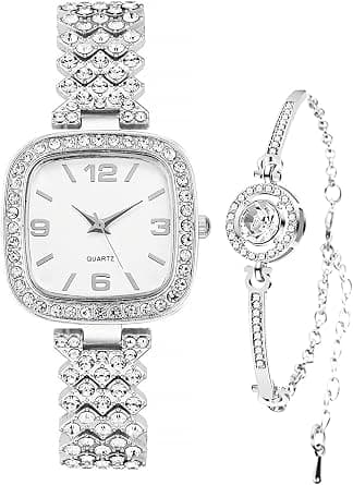 Fashion Luxury Vintage Diamond Square Watch Digital dial Quartz Women's Watch on Amazon.ae - Price Tracker