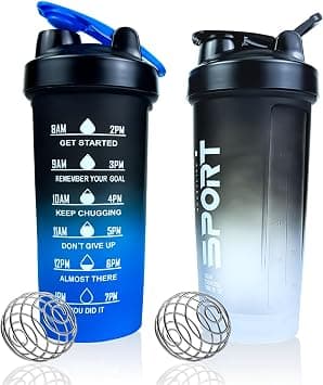 Shaker Bottle for Protein Shake Mixes BPA-Free Leak Proof Water Blender Gym Cup 600ml - Best Deal Finder