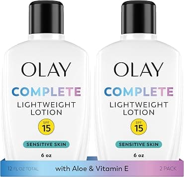 غسول ومرطب متكامل طوال اليوم مع عامل حماية من الشمس، من أويلي, Complete Lotion - Sensitive Skin, SPF 15 6.0 fl oz (Pack of 2) - دليلك لأفضل العروض