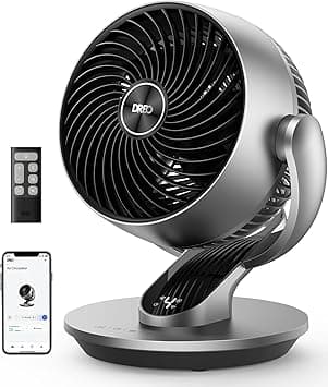 Dreo Smart Fan for Bedroom,120° Vertical and 90° Oscillating Fan with Remote/Voice, 13 Inch Height Quiet Air Circulator for Whole Room, 70 ft, 4 Speeds, 5 Modes, 12H Timer, Desk Fans for Home, Office on Amazon.ae - Price Tracker