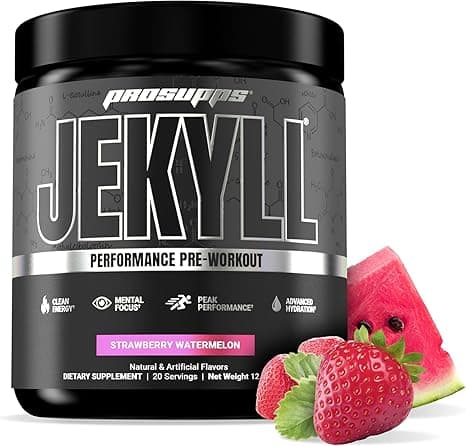 PROSUPPS Dr. Jekyll Performance Pre Workout Powder - Low-Stimulant Preworkout Supports Muscle Gain, Focus & Energy - Caffeine-Free Gym & Fitness Supplements (Strawberry Lemonade, 30 Servings) on Amazon.ae - Price Tracker