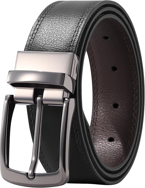 AWAYTR Men Reversible Leather Belt - 1.33'' Wide Genuine Leather Dress Belt for Casual and Business Wear on Amazon.ae - Price Tracker