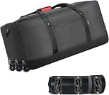 Finnhomy 120L Foldable Rolling Duffel Bag with 3 Wheels, Light Weight Travel Duffel bag with Large Loading Capacity, 32 inch Rolling Duffel bag with Shoulder Strap for Travel Camping Sports - Best Deal Finder
