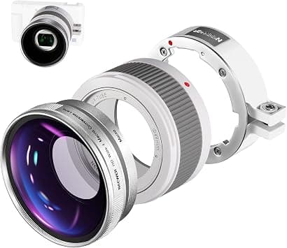 NEEWER Wide Angle Lens Compatible with Sony ZV1 Camera, 2 in 1 18mm HD Wide Angle & 10x Macro Additional Lens with Extension Tube, Bayonet Mount Lens Adapter, Cleaning Cloth (White Frame) on Amazon.ae - Price Tracker