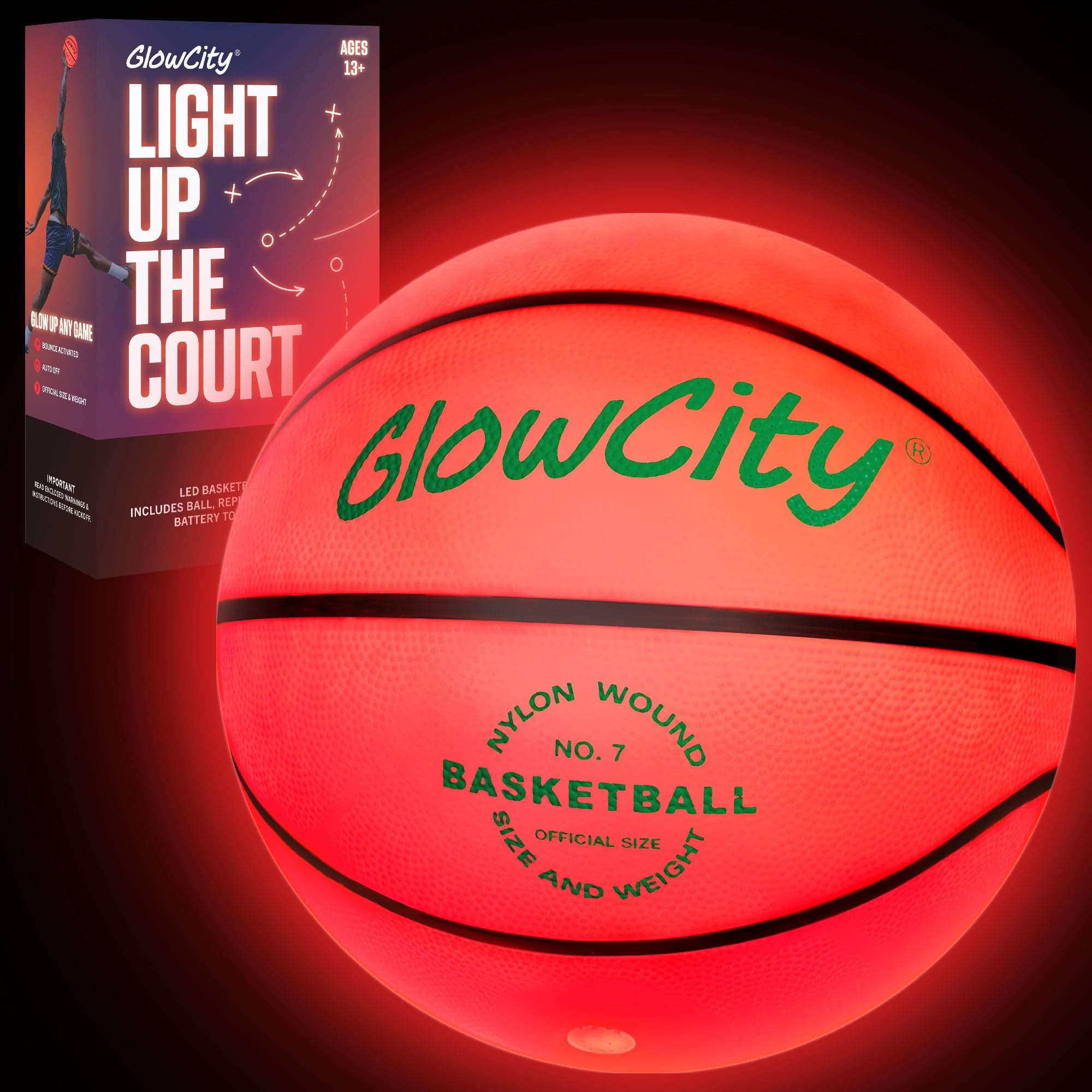 GlowCity Glow in The Dark Basketball for Teen Boy - Glowing Red Basket Ball, Light Up LED Toy for Night Ball Games - Sports Stuff & Gadgets for Kids Age 8 Years Old and Up. Great Gift for Boys & Girls on Amazon.ae - Price Tracker