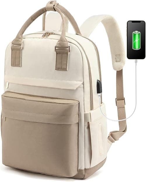 Laptop Backpack for Women, Stylish 17 Inch Laptop Bag with USB Port, Fashion Waterproof Daypack, Teacher Nurse Girl Travel Backpack, Vintage College Work Daypacks on Amazon.ae - Price Tracker