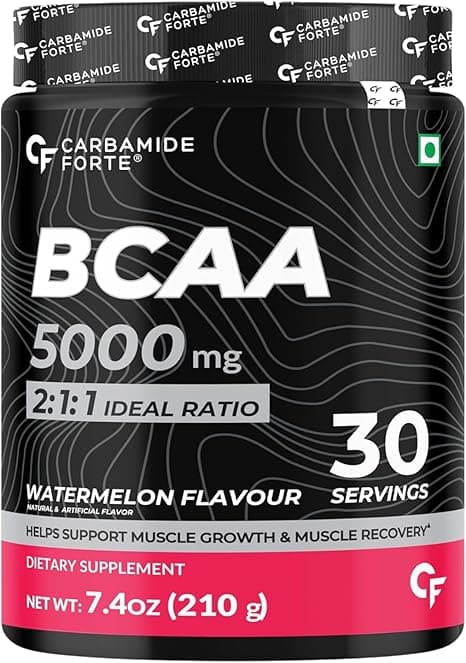 Carbamide Forte BCAA 5000mg Supplement for Men & Women 7g Serving with Ideal 2:1:1 Ratio | BCAA Powder for Muscle Growth & Muscle Recovery - Watermelon Flavour - 210g on Amazon.ae - Price Tracker