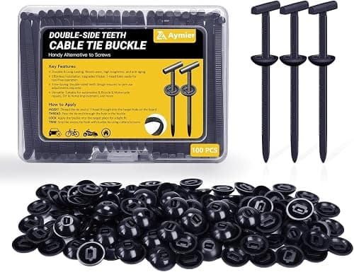 Upgraded Nylon Universal Cable Tie Buckles, Nylon Zip Ties Holders Kit[100+100Pcs Pin & Button], Automotive Zipper Clips Self-Locking T Rivet Zipties for Car Fender Trunk Bumper Repair, Home & Garage on Amazon.sa - Price Tracker