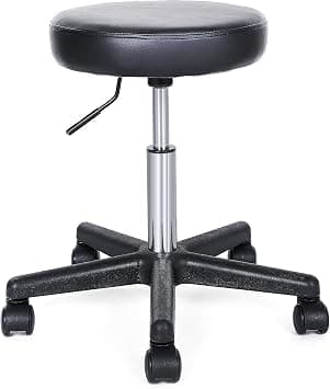 SONGMICS 46-58cm Wheeled Swivel Stool with Faux Leather Seat على Amazon.ae - متتبع الأسعار