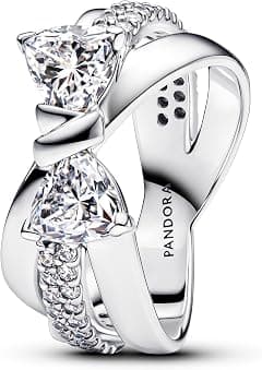 PANDORA Damenring Funkelnde Schleife Überkreuzt Silber 193553C01 - Amazon.ae Price Tracker