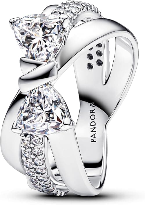 PANDORA Damenring Funkelnde Schleife Überkreuzt Silber 193553C01 on Amazon.ae - Price Tracker