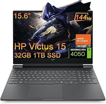 HP Victus 15 Gaming Laptop (15.6" FHD 144Hz, NVIDIA RTX 4050 6GB, AMD Ryzen 7 7445HS, 32GB DDR5 RAM, 1TB SSD, 6-Core (> Intel i7-13700H) ), Backlit KB, Ethernet, Webcam, Wi-Fi 6, Win 11 Home on Amazon.ae - Price Tracker