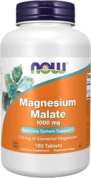 NOW Foods Supplements, Magnesium Malate 1000 mg, Energy Production*, Nervous System Support*, 180 Tablets - Best Deal Finder