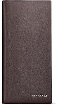 VANNANBA Full Grain Wallet for Men RFID Blocking Leather Checkbook Wallet,Slim Bifold Credit Card Holder with ID Window & Gift Box on Amazon.ae - Price Tracker