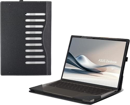 Laptop Case for ASUS Zenbook S 14 (UX5406 UX5406SA) | Zenbook A14 UX3407 UX3407QA UX3407RA14 PU Leather Protective Bag Detachable Shell (Dark Grey) على Amazon.ae - متتبع الأسعار