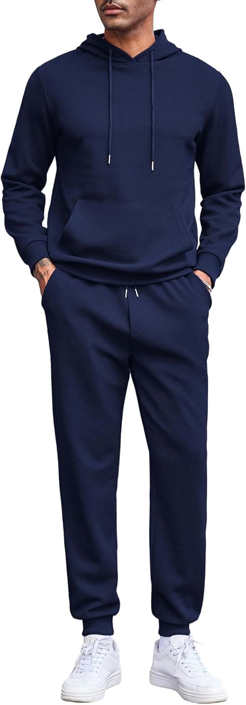 COOFANDY Men's Tracksuits 2 Pieces Waffle Hoodies Sweatsuit Sets Sports Jogging Suit Set on Amazon.ae - Price Tracker