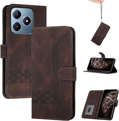 Cover Compatible with ZTE Blade V60 Smart Phone Case Wallet Card Slot Flip Stand Brown على Amazon.ae - متتبع الأسعار