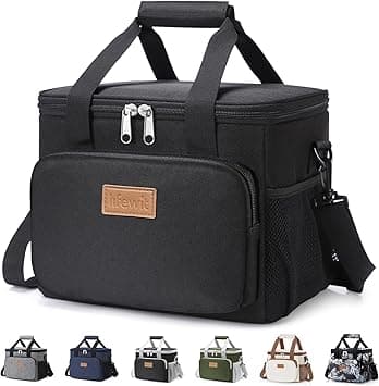 Lifewit Medium Lunch Bag Insulated Lunch Box Soft Cooler Cooling Tote for Adult Men Women, 9L (12-Can), Black on Amazon.ae - Price Tracker