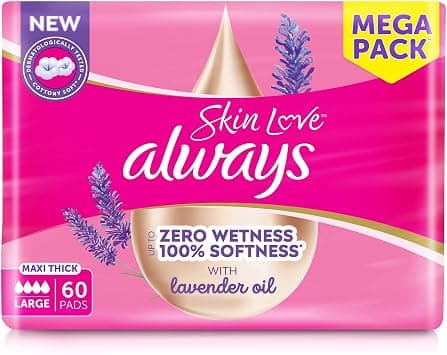 Always Skin Love, Up to Zero Wetness 100% Softness, Maxi Thick, 60 Pads on Amazon.ae - Price Tracker